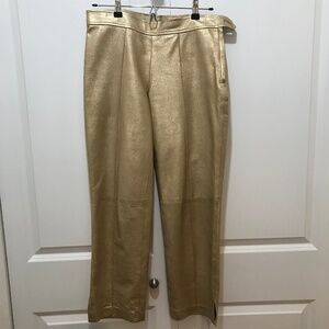 Coach Gold 100% Leather Pants